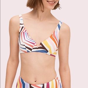 KATE SPADE Geobrella Multi Stripe Bikini NWT M